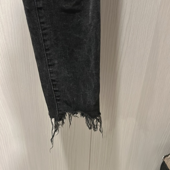 Madewell Women's 9" high-Rise Skinny Exposed Button Fly Raw Hem Black Jeans 26 - Picture 4 of 9